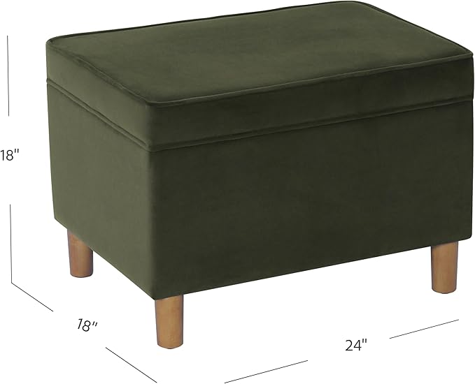 HomePop 24" Dinah Collection Storage Ottoman - Loden Green Velvet