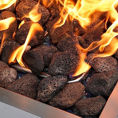 Mr. Fireglass 10 Pounds Large Lava Rock Granules for Fire Pits, 2.75"-5"