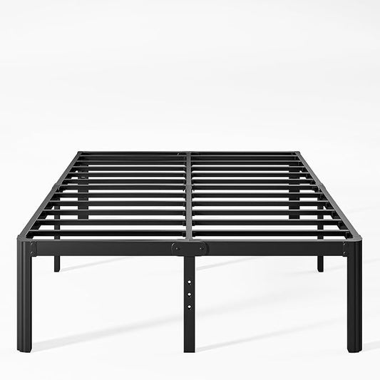 18 Inch High Metal King Bed Frame No Box Spring Needed, Heavy Duty King Size Bed Frame Platform, Noise Free, Easy Assembly, Black