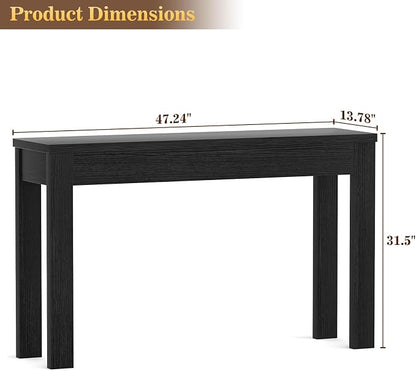Armocity Console Table, 47" Farmhouse Wood Entryway Table, Sofa Tables Narrow Long Behind Couch, Entry Table for Entrance, Hallway, Living Room, Embossed Black