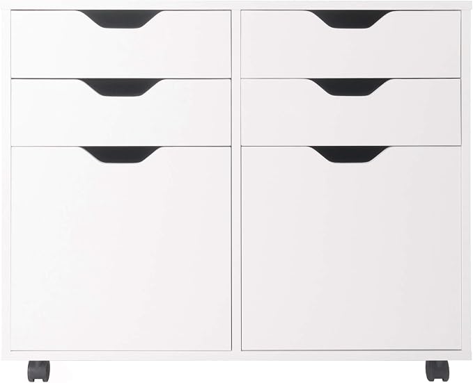 Winsome Halifax Mobile Storage Cabinet with Doors & Drawers, Stylish & Functional Home Storage Cabinet for Filing, Kitchen Organization, Moveable Furniture for Office, Dorms, Apartments