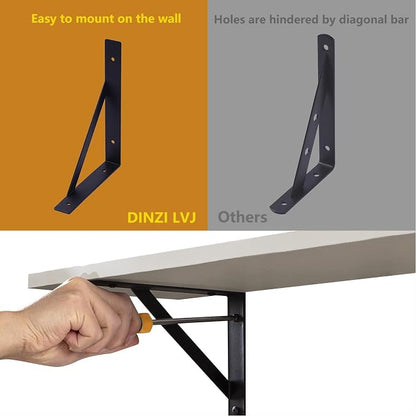 DINZI LVJ Wall Shelves, 23.6 x 7.9 x 6.1 Inch Floating Shelves for Wall, Set of 2, Easy-to-Install Wall Storage Ledges with Sturdy Metal Brackets for Living Room, Bathroom, Kitchen, Greige