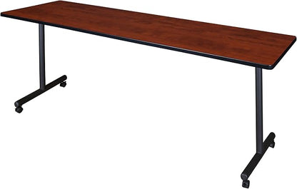 Romig Axis-Pro 84 x 24 in. Mobile T-Base Training Seminar Table- Cherry