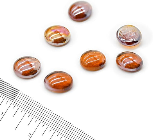 GasSaf 3/4 Inch Glass Fire Rocks Drop Beads for Gas Fire Pit Fireplace, Replaces Existing Gas Logs & Lava Rocks(20 Pound)(Amber Luster)