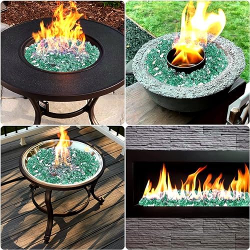 Mr. Fireglass 10 lb High Luster Fire Glass, 1/2 Inch Reflective Light Green