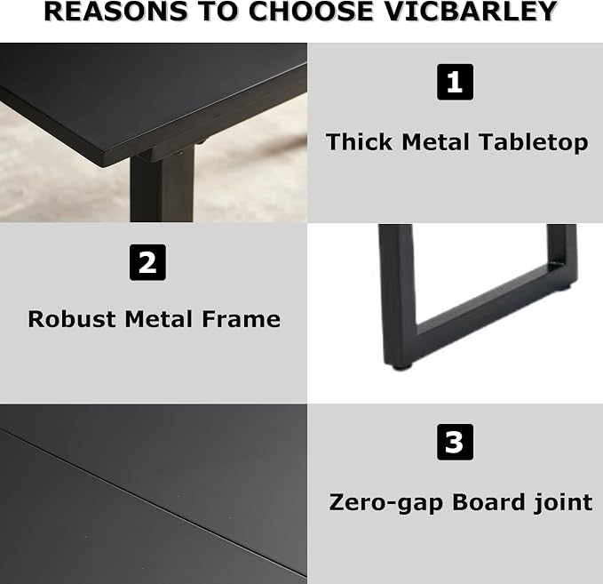 Extendable Dining Table for 4-8 People,70.86''Modern Space-Saving Kitchen Table with Metal Legs,Rectangle Folding Conference Meeting Table for Living Meeting Room Kitchen,Black