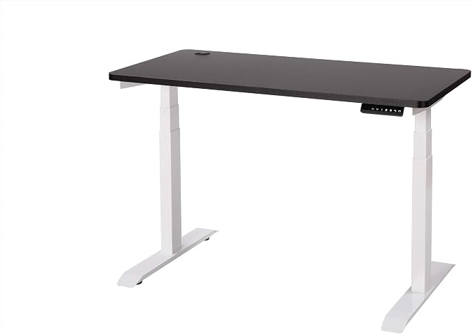 UNICOO Melamine 47.2 x 23.6 Inch Universal Table Top for Standard and Sit to Stand Height Adjustable Home and Office Desk Frames (Tabletop 47.2 - Black)