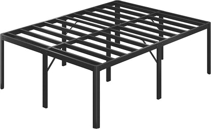 Lutown-Teen 25 Inch High Queen Bed Frame with Rounded Corner Legs, Heavy Duty Metal Queen Platform Bed Frame with Steel Slats Support, No Box Spring Needed, Noise Free, Easy Assembly