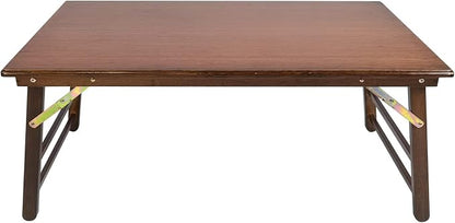 UNICOO Bamboo Folding Table, Coffee Table, Kids Rectangular Foldable Activity Table for Arts, Crafts, Study & Picnic, Eco-Friendly, Space-Saving Design, No Assembly Required (Antique Brown)