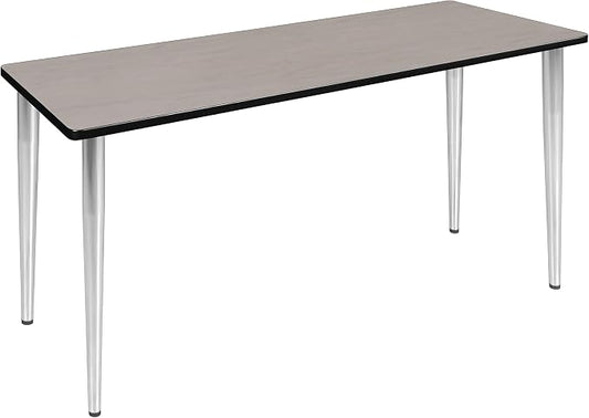 Romig Arco 60 x 24 in. Training Seminar Table- Maple Top, Chrome Tapered Legs