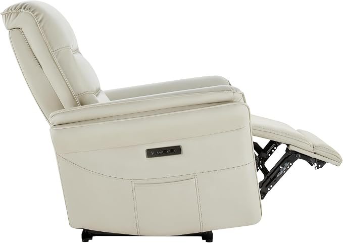 KISLOT Power Recliner Chair with Adjustable Headrest and Footrest, Dual Motor Leather Reclining Chair with USB/Type-C Charging, Zero Gravity Modern Electric Recliner for Adults Living Room Bedroom