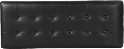 HomePop 46" Tufted Storage Bench - Classic Black