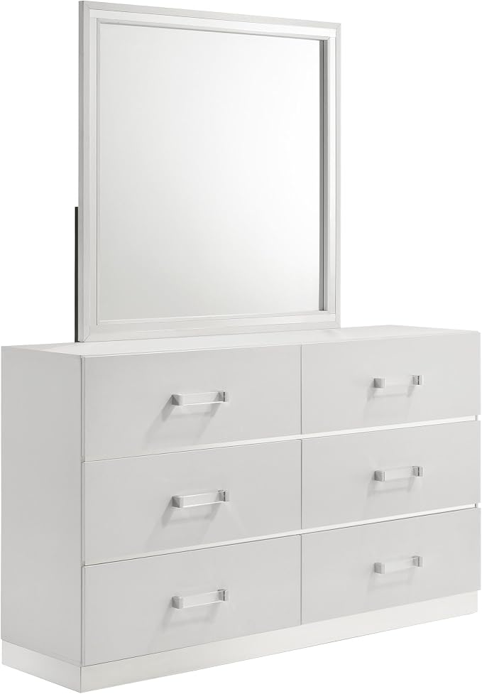 New Classic Furniture Europa 7-Piece Wood Queen Bedroom Set in White