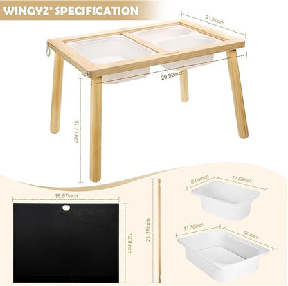 WINGYZ Kids Table for Play Study Dining Toys Storage, Sensory Tables for Toddler, Activity Table with Storage Bins Birthday Gifts for Boys and Girls
