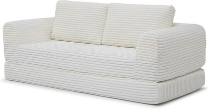 82-Inch Foldable Loveseat Boneless Cloud Couch, Modern Compressed Foam Daybed Floor Mattress Sleeper Sofa, 2-in-1 Boneless Convertible Sofa in a Box,No Assembly Required