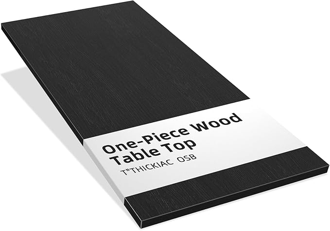 Universal 48 x 30 One-Piece Solid Wood Table Top, 1" Thick Desktop for Stand Up Height Adjustable Desk Frames, Home Office Tabletop, Countertop DIY, Black Oak