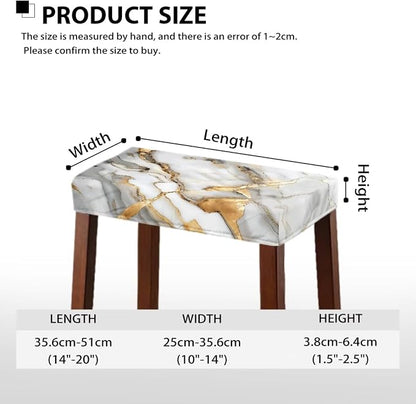 Marble Print Bar Stool Covers Rectangle Set of 2 Stretch Barstool Seat Covers Bar Stool Chair Covers Rectangle Removable Bar Stool Seat Covers Bench Covers Slipcover Vanity Chair Cover