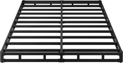 EMODA 5 Inch Box Spring Queen Size Bed Base, Heavy Duty Metal Queen Mattress Foundation with Fabric Cover, Easy Assembly, Black