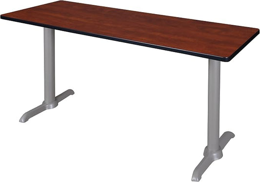 Romig Pillar 72" x 24" Training Table- Cherry/Grey Base