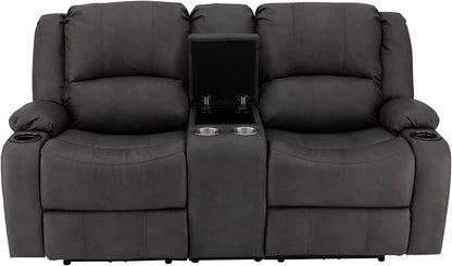 RecPro Charles 70" RV Wall Hugger Reclining Sofa | Gunmetal