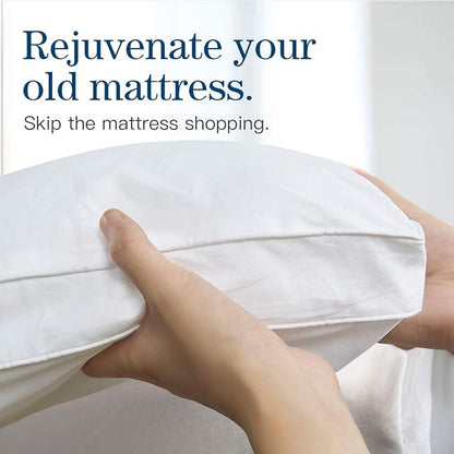COONP Full XL Mattress Topper, Extra Thick Pillowtop, Cooling Plush Mattress Pad Cover Cotton Top Bed Topper Protector with 8-21 Inch Deep Pocket