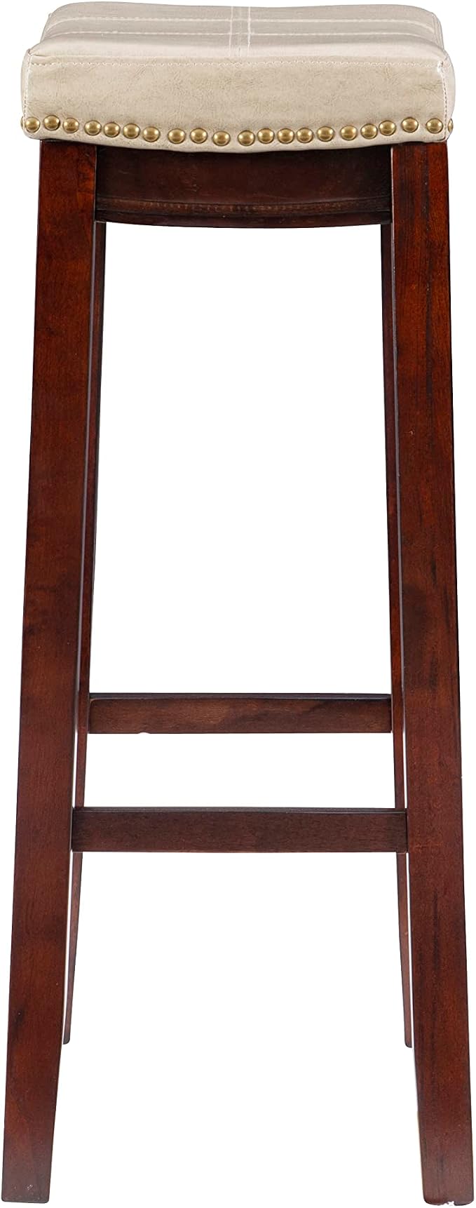 Linon Carson Cream Backless Bar Stool, Off-White