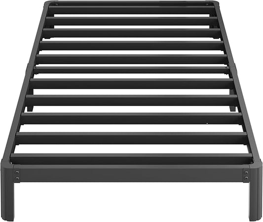 Yicensen 8 Inch Twin Bed Frames No Box Spring Needed, Heavy Duty Metal Twin Size Platform Bed Frame with Rounded Corner Legs, Easy Assembly, Noise Free, Black