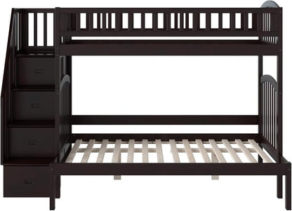 AFI, Westbrook Staircase Bunk Bed Twin Over Full, Espresso