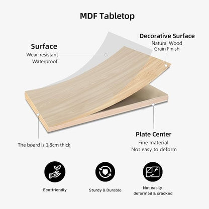 QLLY One-Piece Wood Tabletop, Replacement Board Desktop, Universal Countertop for Table and Workstation (Natural, 47.2x23.6 inch)