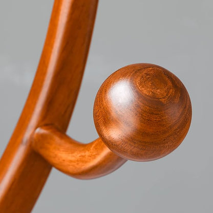 Coat Rack Freestanding Wood Coat Tree with Stable Sphere Base, Light Brown | 8 Hooks Tree Branch Design, Heavy Duty Standing Coat Hanger for Entryway, Hallway, Bedroom, Foyer; Hangs Coats, Hats, Bags