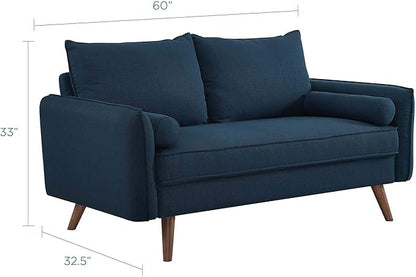 Modway Revive Contemporary Modern Fabric Upholstered Loveseat In Azure