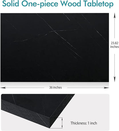 Kaboon 36x24 inches Tabletop, Solid One-Piece Desktop for Sit Stand Desk, Double Desks, L Desk DIY,Wood Countertop Home or Commercial Use,1 inch Thick, Cloud Atlas/Black Marble