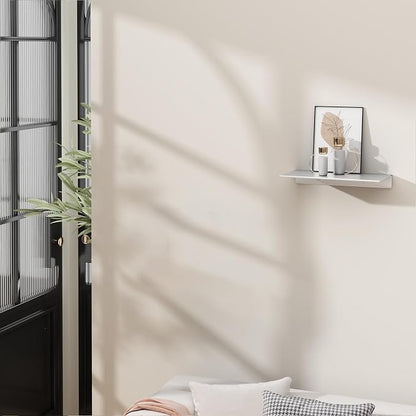 Danpoo 8 inch Small Floating Shelf for Wall Organizer & Storage, Mini Display Shelf, Metal Wall Shelf for Bathroom, Living Room, Kitchen, Bedroom(Silver)