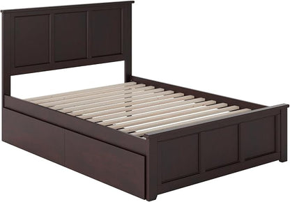 AFI, Madison Full Platform Bed with Matching Footboard & Storage Drawers, Espresso