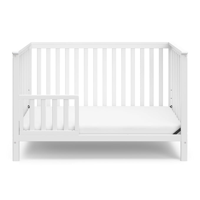 STORKCRAFT Hillcrest 4-in-1 Convertible Crib (White) - Converts to Daybed, Toddler Bed, and Full-Size Bed, Fits Standard Full-Size Crib Mattress, Adjustable Mattress Support Base