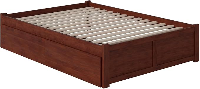AFI, Concord Full Platform Bed with Footboard & Storage Drawers, Walnut