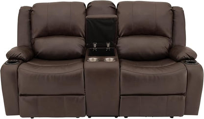 RecPro Charles 70" Powered Double RV Wall Hugger Recliner Sofa | Loveseat | RV Furniture with Upgraded 2023 Fabric (Chestnut)