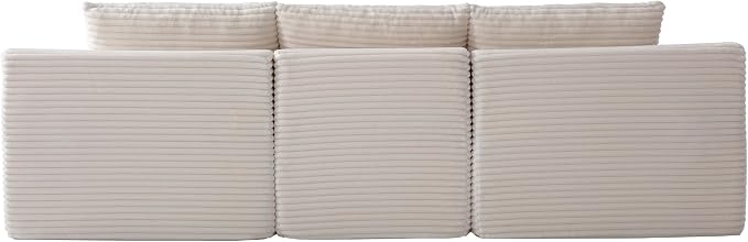 103" Boneless Modular Sectional Sofa Cloud Couch with Ottomans and Pillows, Convertible L/U Shaped Corner Sofa, Full Foam Deep Seat Compressed Couch for Living Room, Apartment
