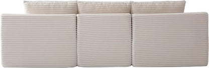 103" Boneless Modular Sectional Sofa Cloud Couch with Ottomans and Pillows, Convertible L/U Shaped Corner Sofa, Full Foam Deep Seat Compressed Couch for Living Room, Apartment