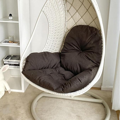 Swing Egg Chair Cushion Thickened Hanging Basket Seat Cushion Washable Hammock Chair Cushions Outdoor Patio Hanging Chairs Cushions Replacement (Only Cushion) (Coffee)