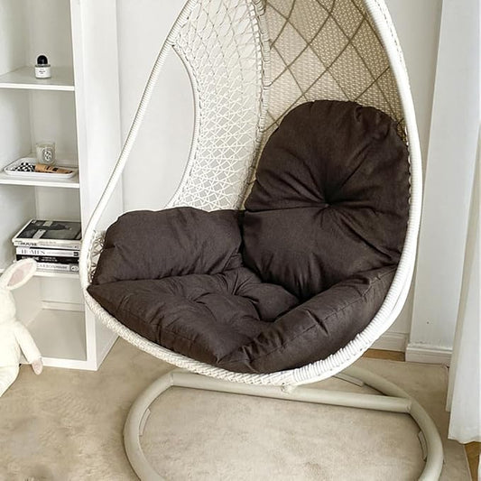 Swing Egg Chair Cushion Thickened Hanging Basket Seat Cushion Washable Hammock Chair Cushions Outdoor Patio Hanging Chairs Cushions Replacement (Only Cushion) (Coffee)