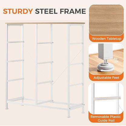 Sweetcrispy 8 Drawer Fabric Dresser for Bedroom, Tall Dresser, Light Grey | Chest of Drawers with Sturdy Steel Frame and Wooden Top, Closet Living Room Storage Organizer with Easy Pull Handles