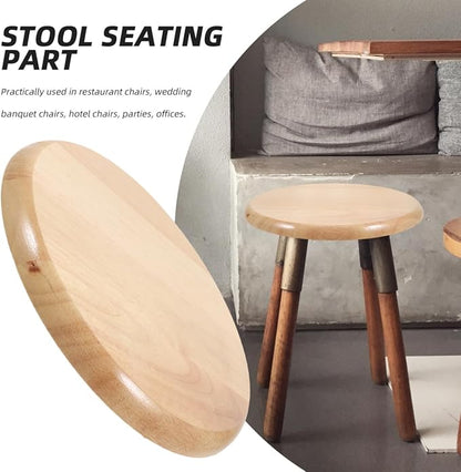 DOITOOL Solid Wood Bar Stool Seat Replacement 11.61 Inch Round Chair Seat Top for Home Office Barstools Seating Part