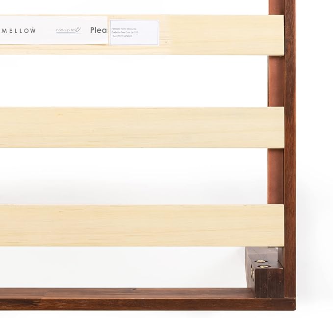 Mellow Naturalista Classic 16 Inch Solid Wood Platform Bed with Wooden Slats, Espresso, Full