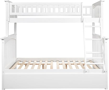 AFI, Columbia Ladder Bunk Bed Twin Over Full with Full Trundle, White