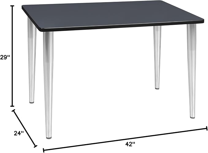 Romig Arco 42 x 24 in. Training Seminar Table- Grey Top, Chrome Tapered Legs