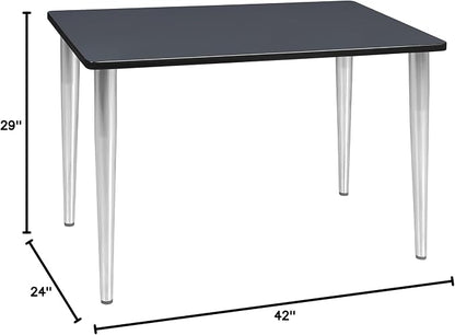 Romig Arco 42 x 24 in. Training Seminar Table- Grey Top, Chrome Tapered Legs