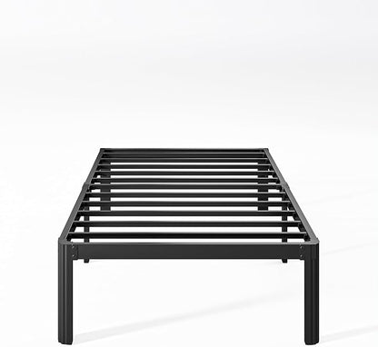 14 Inch High Platform Twin Bed Frame No Box Spring Needed, Metal Bed Frame Twin, Noise Free, Easy Assembly, Heavy Duty, Black