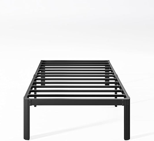 14 Inch High Platform Twin Bed Frame No Box Spring Needed, Metal Bed Frame Twin, Noise Free, Easy Assembly, Heavy Duty, Black