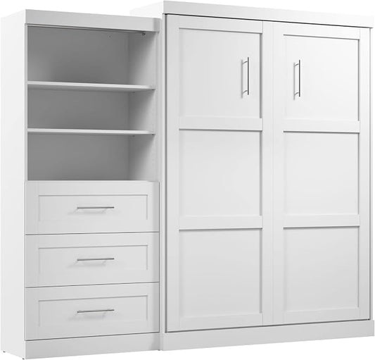 BESTAR Pur Murphy, Space-Saving Wall Bed for Multipurpose Room, Queen, White